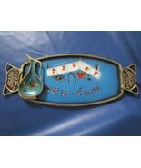 Jewish Tray And Dish Painted Metal 16&quot;  2 Pcs - €63,38 EUR