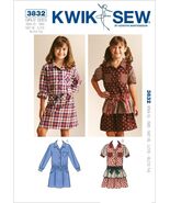Kwik Sew Girls Dropped Waist Shirt Dresses Sewing Pattern XS-XL - $7.67