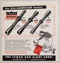 1955 Print Ad Lyman All American Rifle Scopes Lyman Gun Sights Middlefie... - $8.98