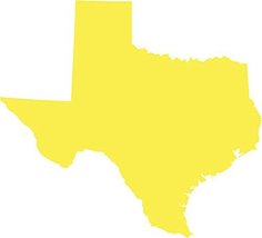Picniva Yellow Texas TX map Removable Vinyl Wall Decal Home Dicor 10 inc... - £7.73 GBP