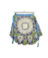 Vintage Apron Half Waist Handmade from Hankies Hostess Blue Floral Tulip... - $39.73