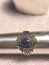 Sterling Silver Plated Size 7 Sodalite Natural Stone Ring BOHO GIFT BOXED - $7.69