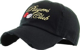 Players Club Vintage Distressed Bill Adjustable Black Cap Dad Hat by KB ... - $18.04