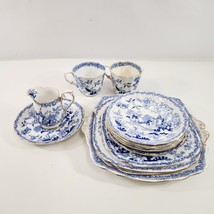 Royal Albert Mikado Blue Willow Crown China Creamer Cups Plates Serving ... - £133.13 GBP