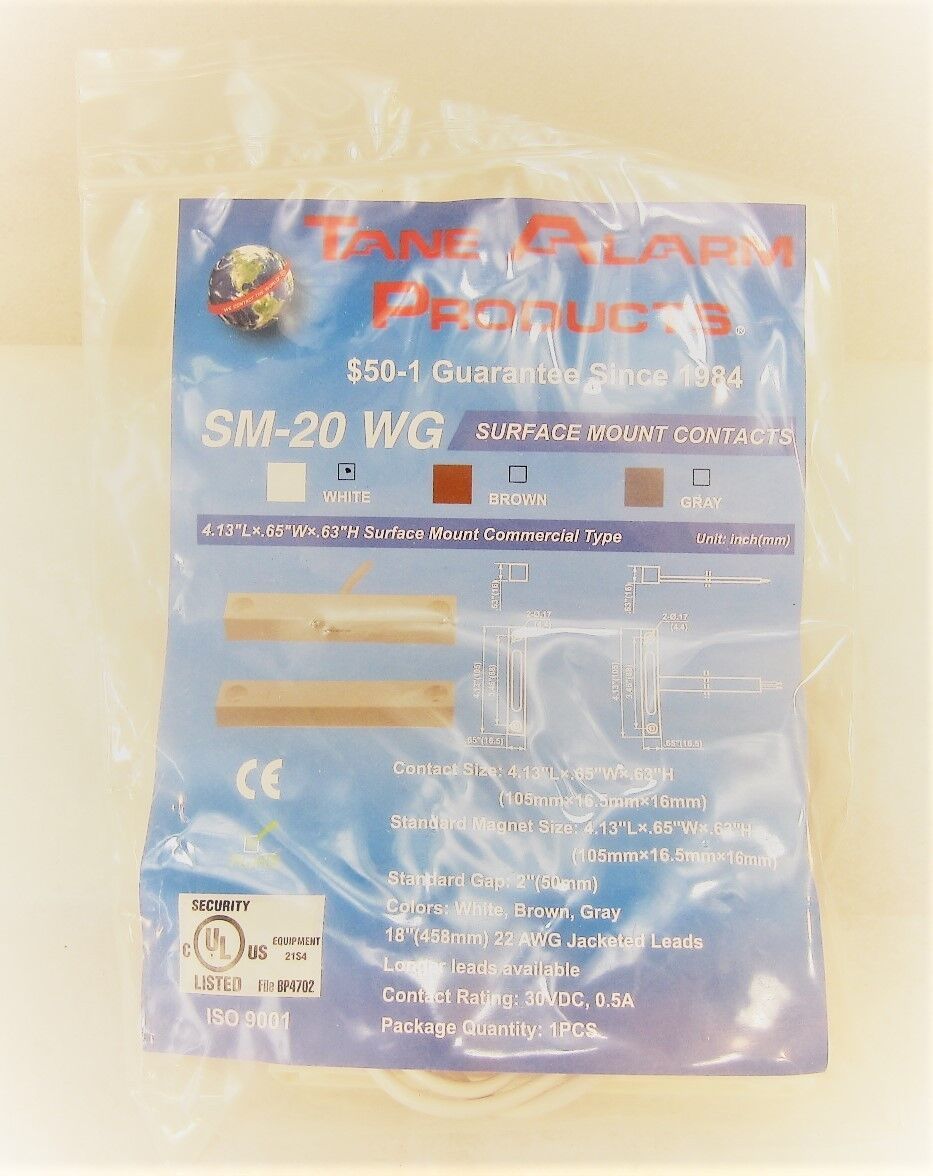 Tane Alarm Products SM-20 WG White Surface Mount Contacts New - $6.96
