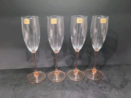 Luminarc Rose Pink Champagne Flutes, Set of 4, Vintage Glassware, Retro ... - $27.72