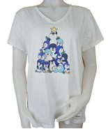Life is Good Christmas Shirt Crusher T Womens L Penguin Tree White Short... - $16.30