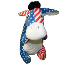 AMERICAN FLAG DONKEY PLUSH STARS STRIPES STUFFED ANIMAL 12&quot; k&amp;k SALES PA... - £8.88 GBP