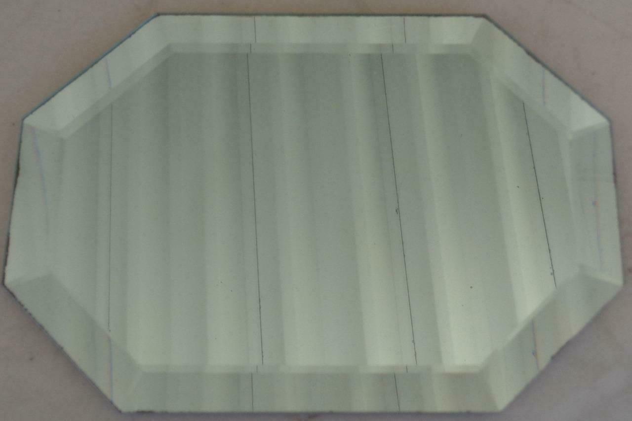 Very Nice Small Size Beveled Edge Oblong Octagon Mirror - VGC - VERY NIC... - $14.84