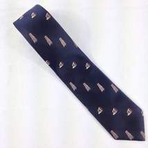 Kaplan&#39;s Benhur Vintage Blue w/- Oil Derricks Silk Polyester Woven Tie 5... - £7.86 GBP
