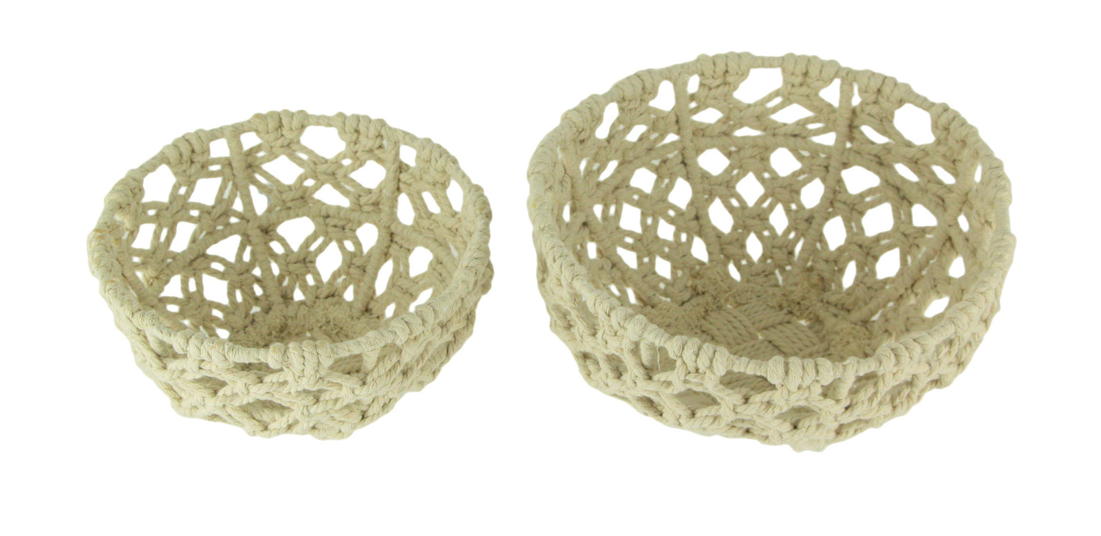 Primary image for Off-White Handwoven Macrame Decorative Bowls Set of 2