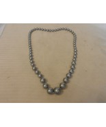 Vintage Stranded Silver Ball Necklace 14.5&quot; Long - £23.60 GBP