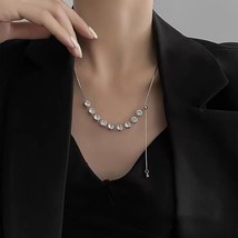 Fashion Snowflake Pendant Necklace For Women South Korea Romantic Sparkling Rhin - £19.16 GBP