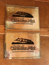 Vintage Lot of 2 Small Imported Canadian Mist Whiskey Advertising Bar Mi... - £15.99 GBP
