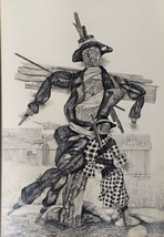 Signed 1980 AL BRANCH - The Scarecrows - Pen &amp; Ink Art MISSISSIPPI Liste... - £2,024.77 GBP