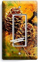 Autumn Pine Cones 1 Gfi Light Switch Wall Plate Country Wooden Cabin Home Decor - £9.56 GBP