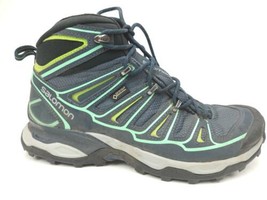 Salomon X Ultra 2 Mid GTX Size 8.5 Women Boots Blue Gore-Tex Waterproof Hiking - £62.89 GBP