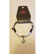 Little Girls Jewelry (new) Bracelet WHITE CORDED BRACELET W/ HEART - £4.14 GBP