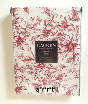 Ralph Lauren White w Red Poinsettias Tablecloth Choice 60&quot; x 84&quot; or 60&quot; ... - £44.93 GBP+