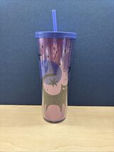 Starbucks Halloween Tumbler Witchy Black Cat Purple Moon Acrylic 24oz 20... - $27.72