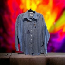 Foxcroft Womens Size 18 Denim Jean Chambra Shirt LS Embroidered Birds Bu... - $21.29