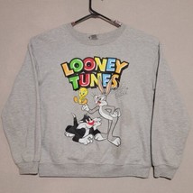 Looney Tunes Sweat Shirt Womens Large Gray Long Sleeve Casual Bugs Bunny  - £12.45 GBP