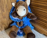 Fiesta Blanket Babies Blue Brown Horse Plush Lovey 11” Tall - $16.14