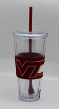 Double Wall Tumbler with Straw 22oz Single Cup Twist on Lid (VT Hokies) - £13.41 GBP