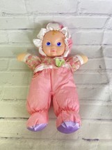 VTG Playskool My Very Soft Baby Doll Pink Plush Flowers Working Squeaker 1993 - $45.05