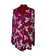 Style &amp; Co Top Multicolor Women Long Sleeve Size Large V Neck Twist Front - $28.72