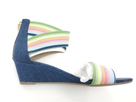 Anne Klein Vedette Wedge Rainbow Stripe Sandal Heel Size 8 - £13.83 GBP