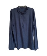 Travis Mathew 1/4 Zip Pullover Golf Shirt Long Sleeve Heather Blue XXL 2XL - $39.15