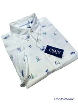 Chaps Men&#39;s S/S Beach Theme Print Sport Shirt w/pkt. White Size Xl Nwt Msrp $55 - £25.72 GBP