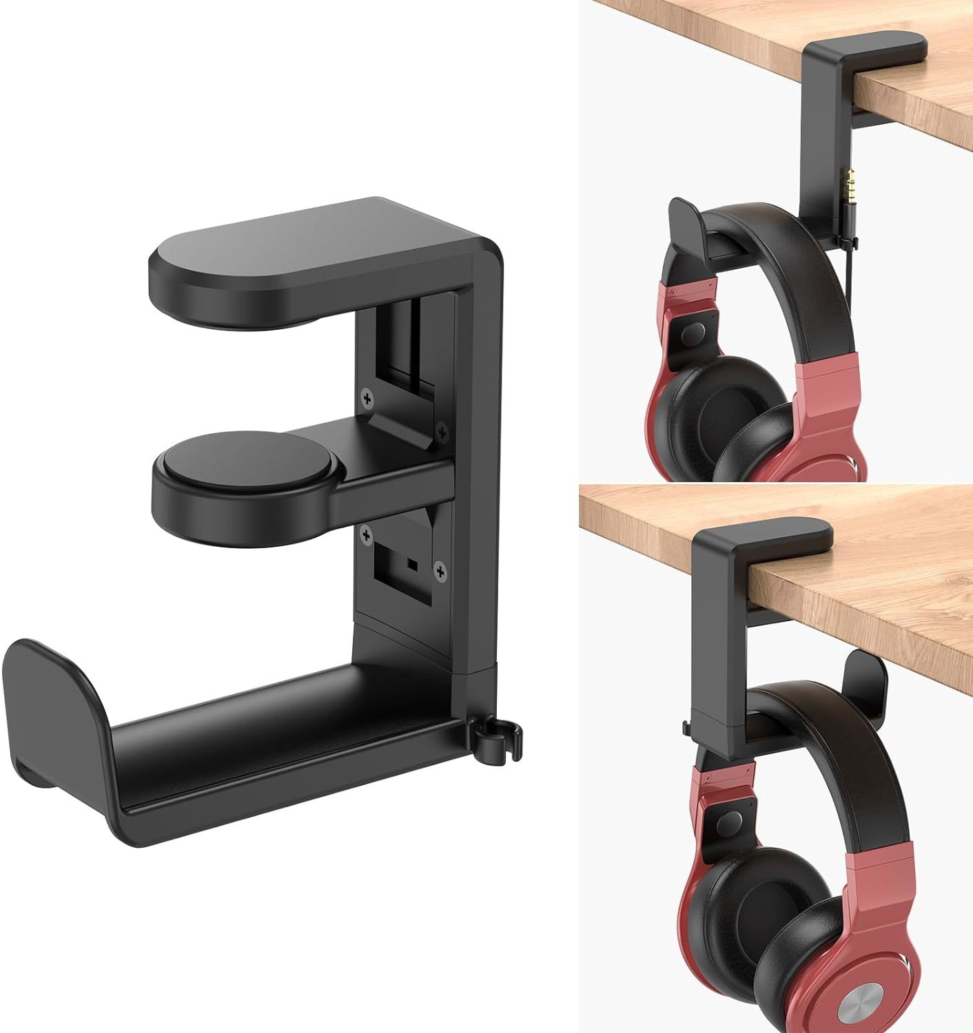 Pc Gaming Headset Headphone Hook Holder Hanger Mount, Headphones Stand With - $38.99