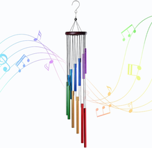 Outdoor Colorful Wind Chimes for outside with 12 Aluminum Tubes for Garden Patio - £15.04 GBP