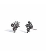 Sterling Silver Flower Bouquet Post Earrings 13x9mm - €30,44 EUR