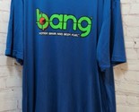 Bang energy drink men&#39;s XL blue t-shirt green logo polyester wicking str... - $16.82