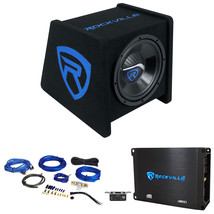 Rockville RV10P 10" 500w Subwoofer+Vented Sub Enclosure Box+Amplifier+Amp Kit - £199.69 GBP
