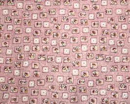 VTG Classic Cottons Petite Flowers in Squares Pink Sponged Fabric BTY OOP 2000 - £8.01 GBP