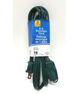 6ft Extension Cord 3 Outlet 2 Prong Indoor Wall Power AC Cable GREEN - $14.88 CAD