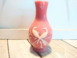 VTG Design Gifts International Pink Incolay Stone Small Vase 4&quot;X1.5&quot;X1.5&quot; Birds - £6.93 GBP