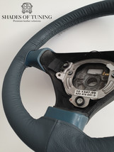 Fits Volkswagen Touareg 11-13 Dark Grey Leather Steering Wheel Cover Diff Seam C - £39.30 GBP
