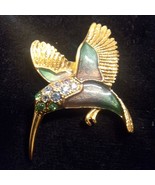 Vintage SFJ Gold Tone Humming Bird Brooch - $10.80