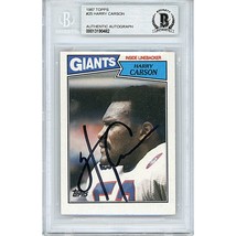 Harry Carson New York Giants Autograph 1987 Topps On-Card Auto Beckett S... - £70.98 GBP