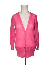 J Crew Mohair Blend Cardigan Sweater Size S Lightweight Pink Soft V Neck... - $18.90