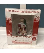 Christmas Santa Color Changing Light Up Handblown Glass Ball Globe - $24.74