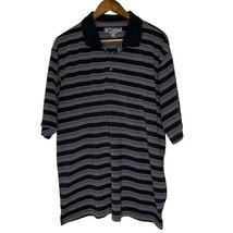 Pebble Beach Performance Black Striped Short Sleeve Polo Size XL - $19.00