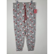 Jingles &amp; Joy Pajama Pants Medium Womens Grey Santa Print Holiday Christ... - £15.64 GBP