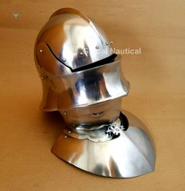 Gothic Sallet With Bevor 18Ga Medieval Gothic Sallet Helmet German Sallet Helmet - £254.41 GBP