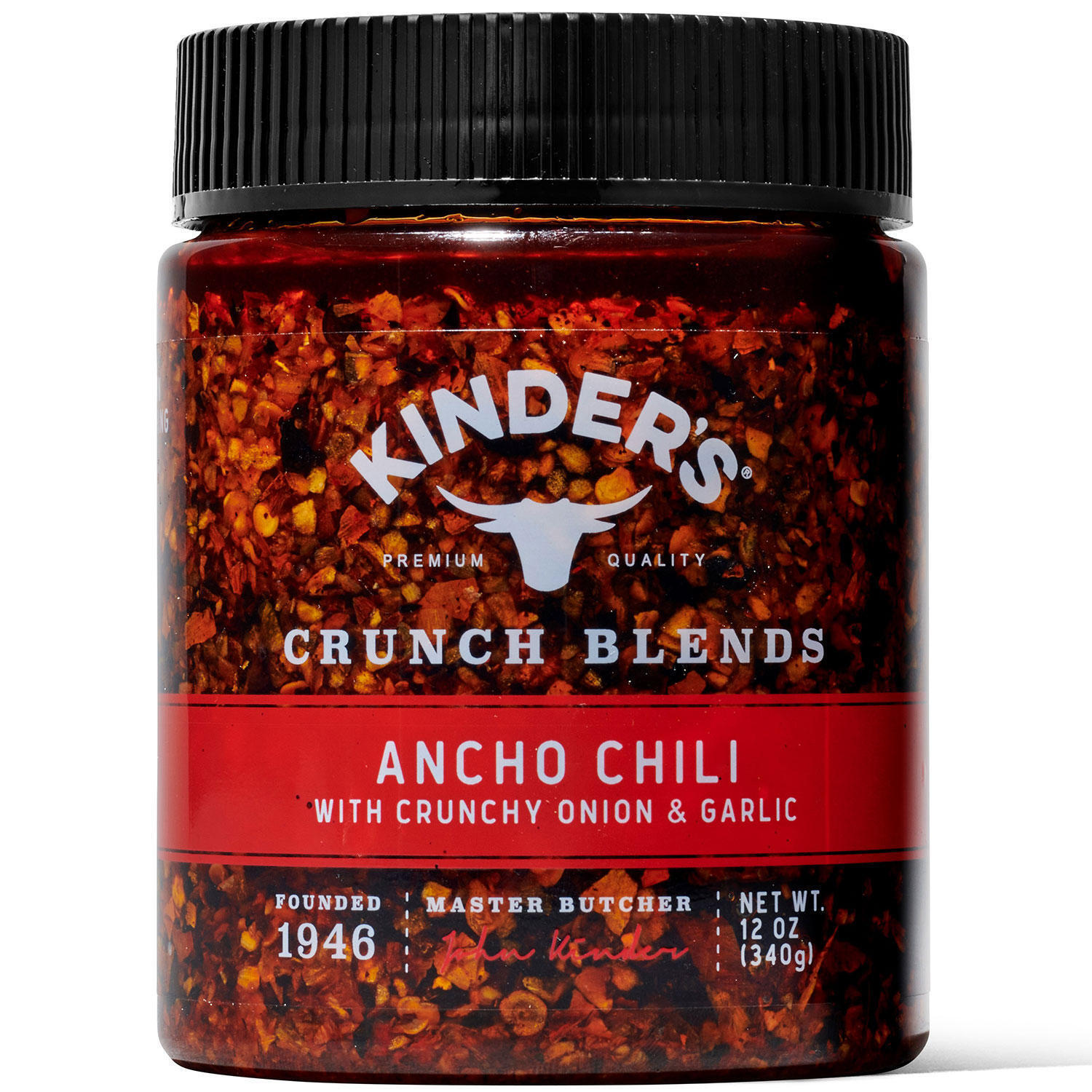 Kinder's Crunch Blends Ancho Chili Topper 12 oz Spice Seasoning W/ Crunchy Onion - $21.67